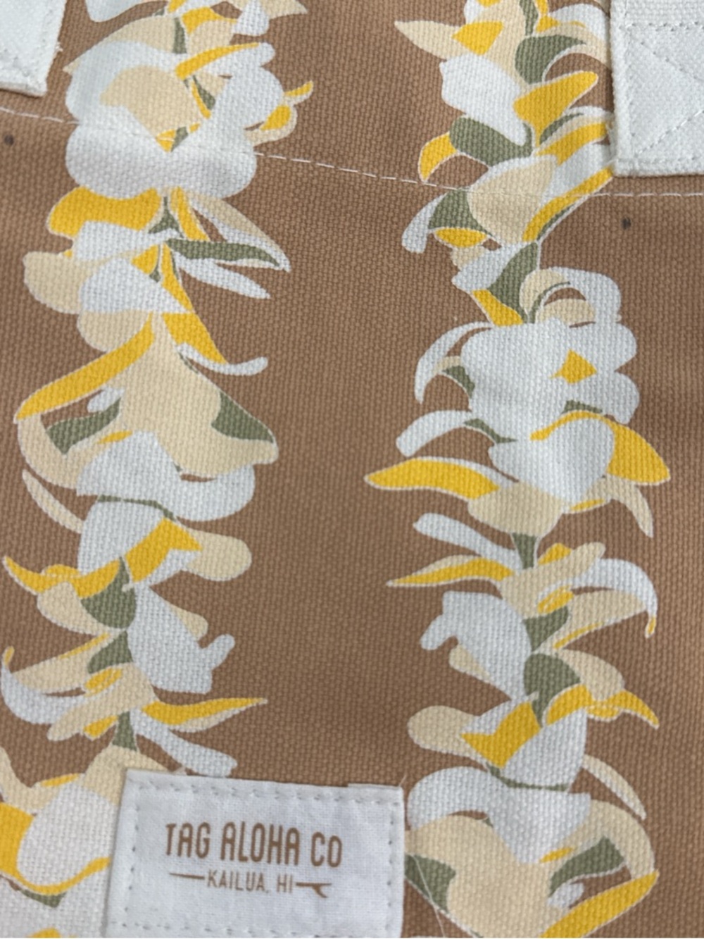 Whole Foods Hawaii mini Tote Bag - Yellow & Tan Floral - Picture 3 of 3